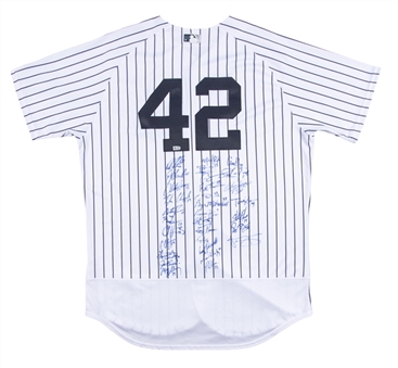 2017 New York Yankees Team Signed #42 Jersey With 31 Signatures (MLB Authenticated)